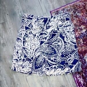 NWT | Loft | Blue and Cream Canvas Skirt
